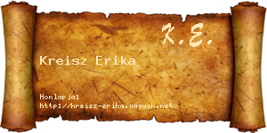 Kreisz Erika névjegykártya